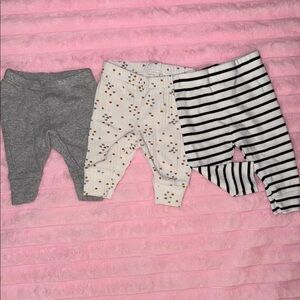 Baby Leggings Trio - Gray, Cream with Dots, & Black & White Stripes
